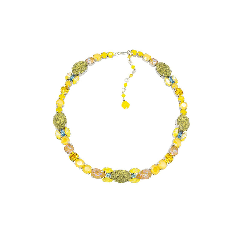 SILDARE-JEWELRY-FLOWER-austrian-crystal-necklace-yellow