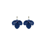 The Royal Sapphire flower, Austrian crystal, Silver earrings