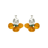 Gold Silver Magnolia earrings