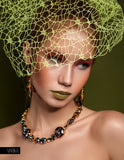 Gray Swarovski crystals, 24k gold plated necklace