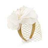 Milk white calour Swarovski pearl crystal flower wedding handmade luxury fine ootd headband