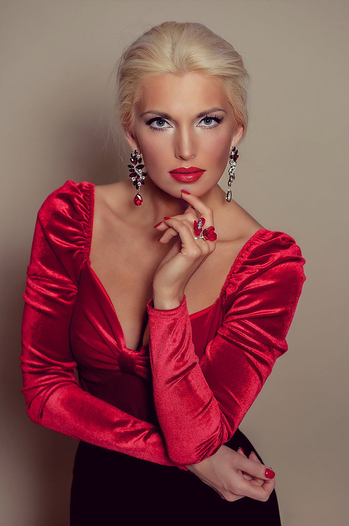 Red-Swarovski-crystals-silver-ring-SILDAREjewelry