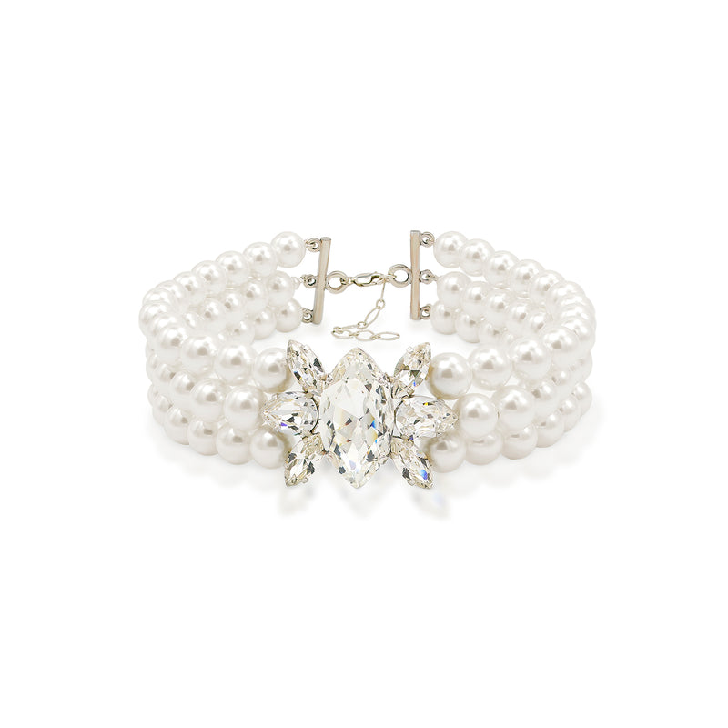SILDARE-Jewelry-white-silver-crystal-pearl-bridal-wedding-bridesmaid-choker-necklace-statement-fashion-classic