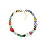 Colored Swarovski crystals, 24k gold plated necklace