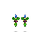 Colored Swarovski crystals 24k gold plated earrings
