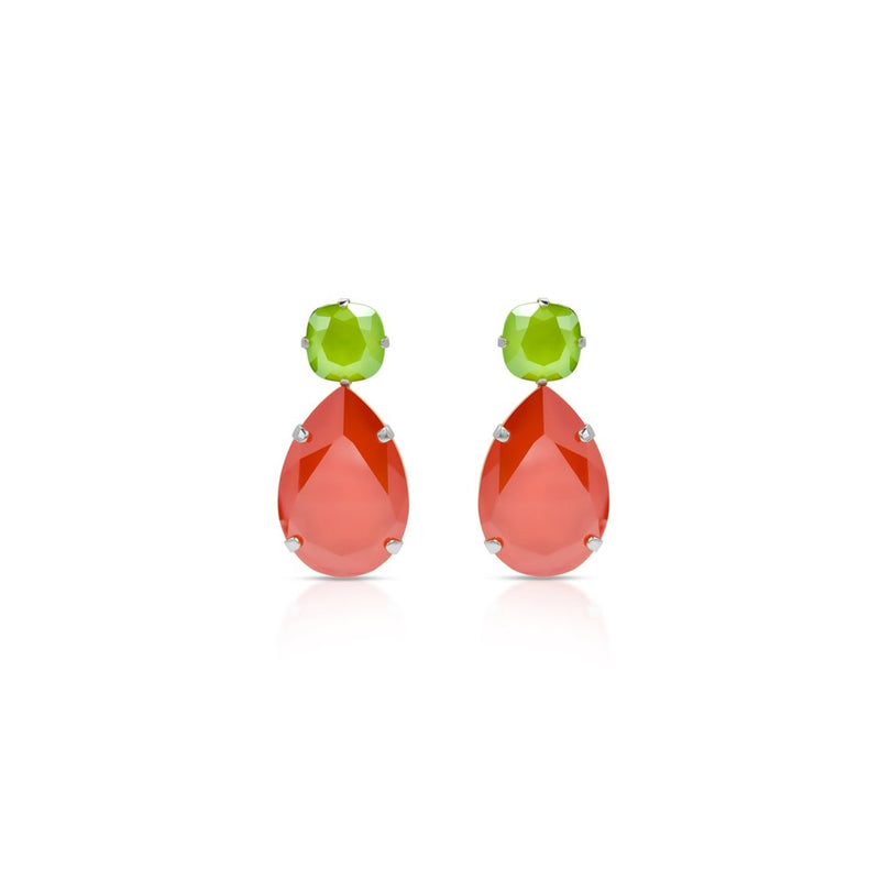 Multicolored Swarovski crystal Silver plated Drop earrings