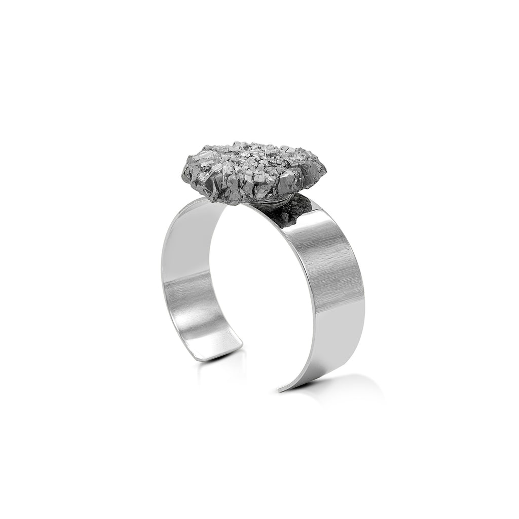 Silver Rock crystal gemstone big fashion bracelet