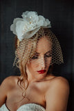 Milk white calour silk flower Swarovski pearl crystal wedding handmade luxury fine ootd headband