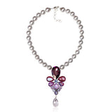 Silver purple necklace