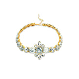Swarovski crystal 24k gold plated choker necklace