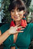 red flower gold plated ring