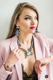 Silver tone Rock crystal gemstone Swarovski crystals Silver plated luxury fashion statement ootd handmade necklace