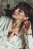 SILDARE jewelry Baroque gold plated necklace with Austrian crystals and pearls - handcrafted one-of-a-kind-luxury piece