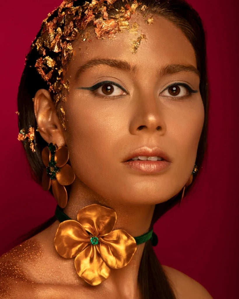SILDARE-Jewelry-gold-magnolia-gold-plated-swarovski-crystal-chanel-big-emerald-earrings-flower-wedding-bridesmaid-bridal