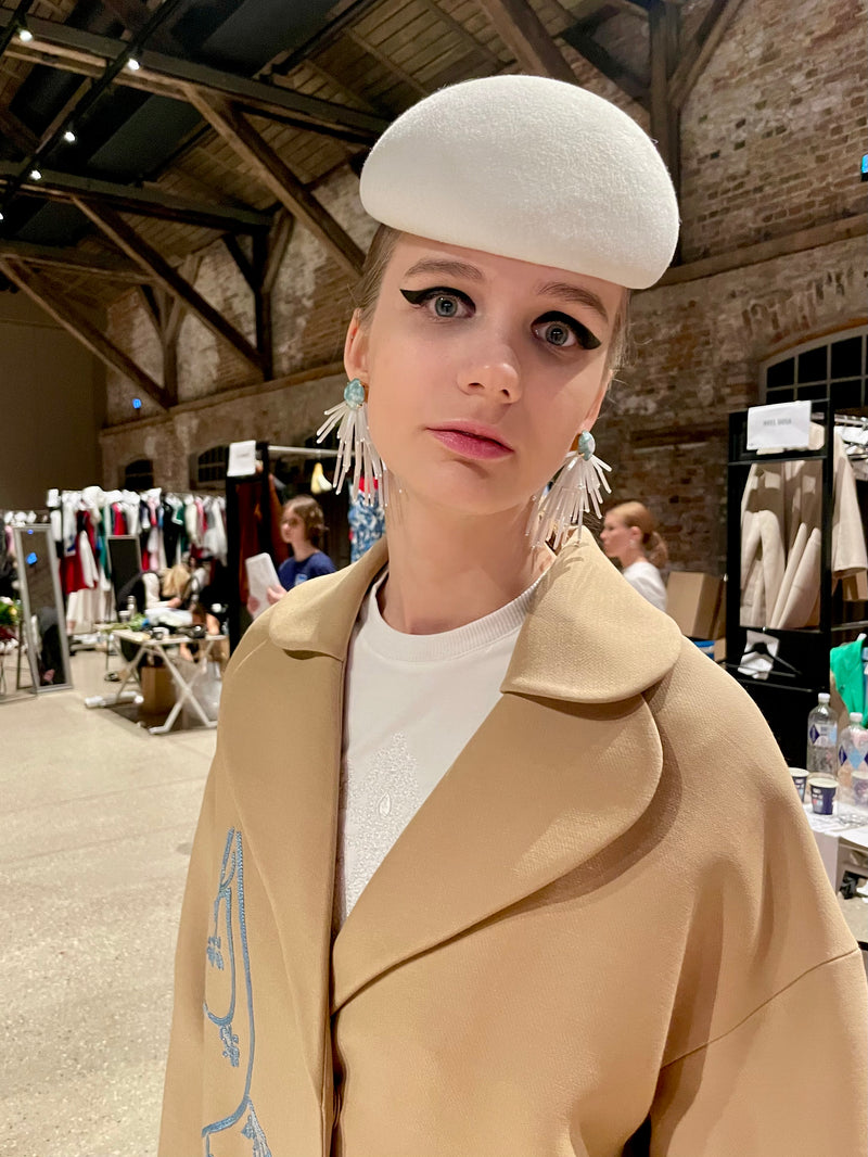 White Bugle Earrings