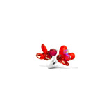 Luxury sterling‑silver red crystal statement ring set with high‑precision Austrian crystals — minimalist sculptural design; handcrafted one‑of‑a‑kind jewelry by SILDARE Jewelry, bold statement ring for refined feminine style