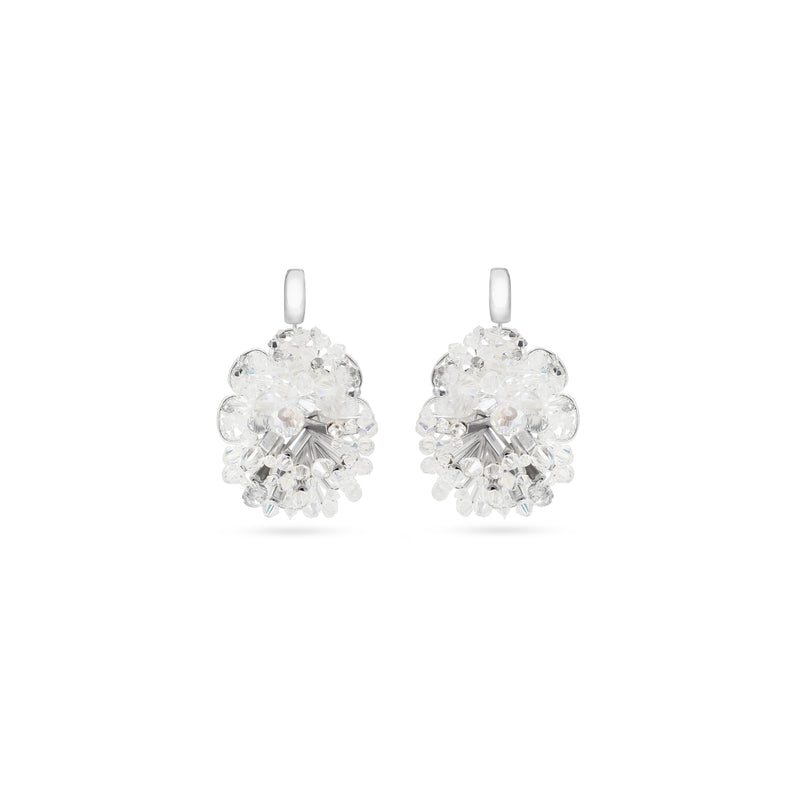 Luxury sterling‑silver crystal drop earrings with high‑precision Austrian crystals and natural hematite gemstone — perfect for weddings, evening events, bridal elegance, and refined classic old‑money style; handcrafted one‑of‑a‑kind jewelry by SILDARE Jewelry
