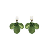Luxury sterling silver green magnolia‑inspired crystal clip‑on earrings — soft floral forms, luminous elegance, refined feminine grace; perfect for Summer outfit looks,perfect for weddings, evening events, garden celebrations, party outfits, and elevated daytime looks; handcrafted one‑of‑a‑kind jewelry by SILDARE Jewelry