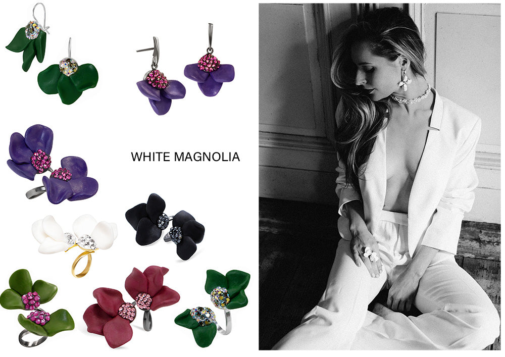 SILDARE-JEWELRY-White-magnolia-flower-rings-earrings