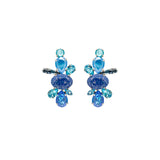 The Royal Sapphire, Austrian crystal, Silver and silver plated earrings