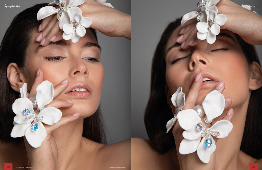 SILDARE-Jewelry-white-magnolia-silver-crystal-bridal-wedding-bridesmaid-ring-flower-paris -NewYork-london