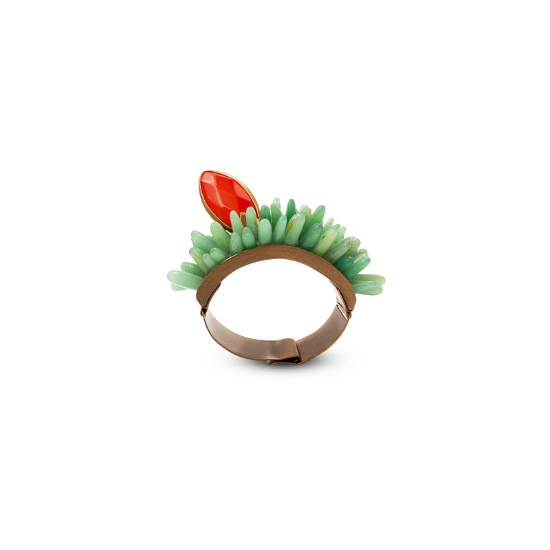SILDARE Jewelry nephrite and Agate gemstone bronze bracelet— luxury handcrafted one‑of‑a‑kind women’s jewelry.
