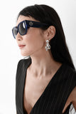 Luxury gold‑plated crystal drop earrings for weddings, evening events, bridal elegance, and refined classic old‑money style; handcrafted one‑of‑a‑kind jewelry by SILDARE Jewelry