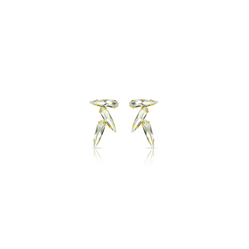 Luxury crystal drop earrings gold‑plated — perfect for weddings, evening events, bridal looks, and refined classic elegant old‑money style . Handmade one-of-a-kind  jewelry by SILDARE jewelry