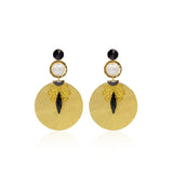 GOLD BLACK STATEMENT EARRINGS