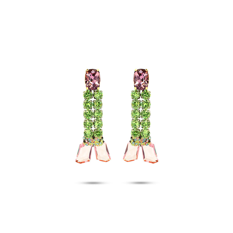 Colorful crystal earrings handmade luxury jewelry Sildare