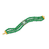 SILDARE Jewelry emerald green crystal statement choker with 24‑carat gold‑plated finish — luxury one‑of‑a‑kind fine women’s jewelry