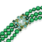 SILDARE Jewelry emerald green crystal statement choker with 24‑carat gold‑plated finish — luxury one‑of‑a‑kind fine women’s jewelry