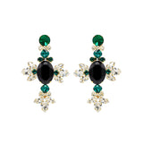 SILDARE-jewelry-green-white-black-elegant-diamond-austrian-crystal-gold-plated-earrings-wedding-bridal-dolcegabbana-cross-flower