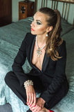 Luxury gold‑tone white pearl bracelet with high‑precision Austrian pearls — perfect for weddings, evening events, bridal elegance, and refined classic old‑money style; handcrafted one‑of‑a‑kind jewelry by SILDARE Jewelry