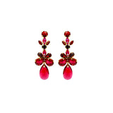 Luxury gold‑plated red crystal statement earrings with high‑precision Austrian crystals — bold contrast, deep red tones, refined feminine strength; perfect for weddings, evening events, party looks, and elevated night‑out outfits; handcrafted one‑of‑a‑kind jewelry by SILDARE Jewelry