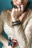 Luxury rhodium‑plated sterling silver crystal statement ring with high‑precision Austrian crystals — bold contrast, quiet elegance, refined feminine strength; perfect for evening events, weddings, party outfits, and elevated night‑out looks; handcrafted one‑of‑a‑kind jewelry by SILDARE Jewelry