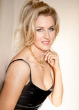 Luxury 24‑carat gold‑plated pearl necklace with high‑precision Austrian crystals and pearls — perfect for weddings, evening events, bridal elegance, and refined classic old‑money style; handcrafted one‑of‑a‑kind jewelry by SILDARE Jewelry
