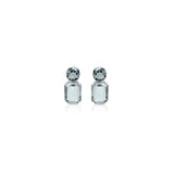 Luxury silver‑plated gray drop earrings with high‑precision Austrian crystals — perfect for weddings, evening events, bridal elegance, and refined classic old‑money style; handcrafted one‑of‑a‑kind jewelry by SILDARE Jewelry
