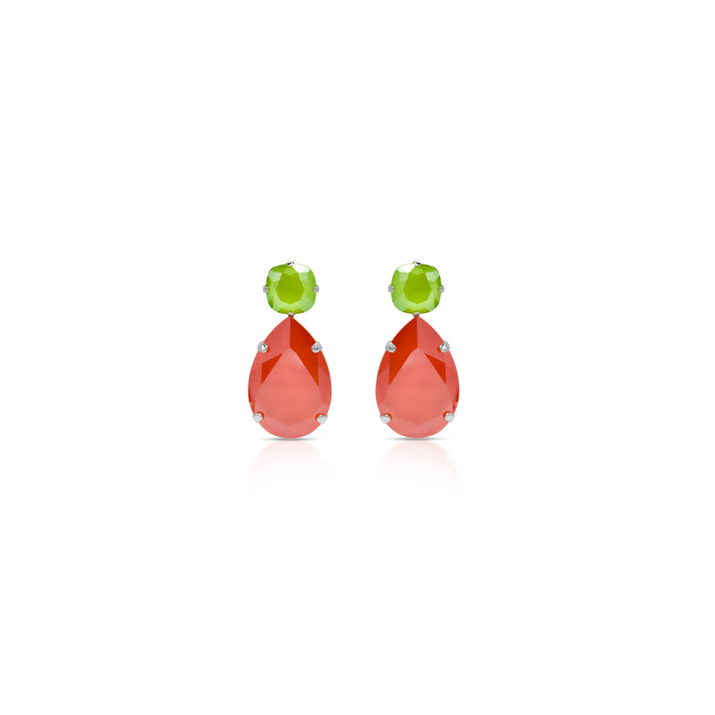 Luxury silver‑plated colorful drop earrings with high‑precision Austrian crystals — perfect for weddings, evening events, bridal elegance, and refined classic old‑money style; handcrafted one‑of‑a‑kind jewelry by SILDARE Jewelry