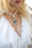 Luxury gold‑plated sterling‑silver white pearl statement ring with natural baroque pearls — perfect for weddings, evening events, bridal elegance, and refined classic old‑money style; handcrafted one‑of‑a‑kind jewelry by SILDARE Jewelry
