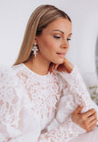 Luxury silver‑plated crystal drop earrings for weddings, evening events, bridal elegance, and refined classic old‑money style; handcrafted one‑of‑a‑kind jewelry by SILDARE Jewelry