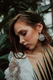 Luxury sterling‑silver crystal drop earrings with high‑precision Austrian crystals and natural hematite gemstone — perfect for weddings, evening events, bridal elegance, and refined classic old‑money style; handcrafted one‑of‑a‑kind jewelry by SILDARE Jewelry
