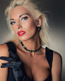 Luxury 24‑carat gold‑plated emerald crystal statement necklace with high‑precision Austrian crystals — bold contrast, deep green tones, quiet elegance, refined feminine strength; perfect for weddings, evening events, party outfits, and elevated night‑out looks; handcrafted one‑of‑a‑kind jewelry by SILDARE Jewelry