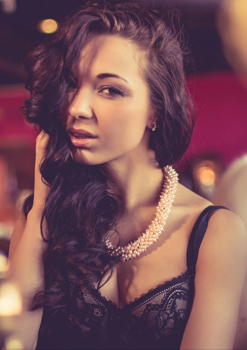 Luxury silver baroque pearl HÉRITAGE necklace with soft sculptural contours and luminous cream‑toned pearls — quiet radiance, modern artistic elegance, intimate poetic presence; perfect for refined occasions, evening looks, gallery events, and elevated daytime style; handcrafted one‑of‑a‑kind jewelry by SILDARE Jewelry