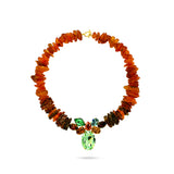 AMBER CRYSTAL STATEMENT NECKLACE