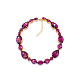 Amethyst purple Swarovski crystals, 24k gold plated necklace