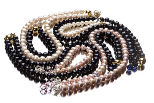 Black Tahitian pearl necklace - set