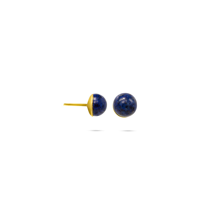 blue lazurite gold plated earrings
