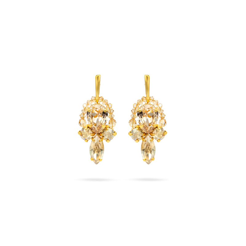 Swarovski crystal 24k gold plated wedding fashion bridal earrings