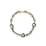 Gray Swarovski crystals, 24k gold plated necklace